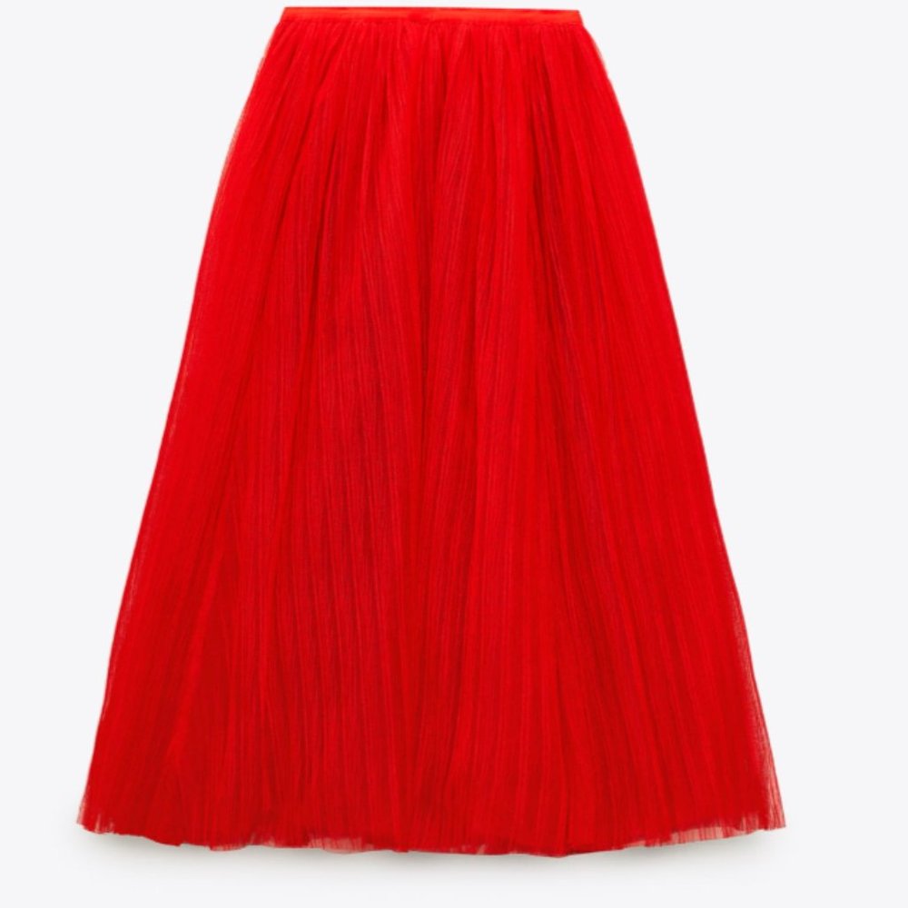 Zara red tulle skirt - limited edition